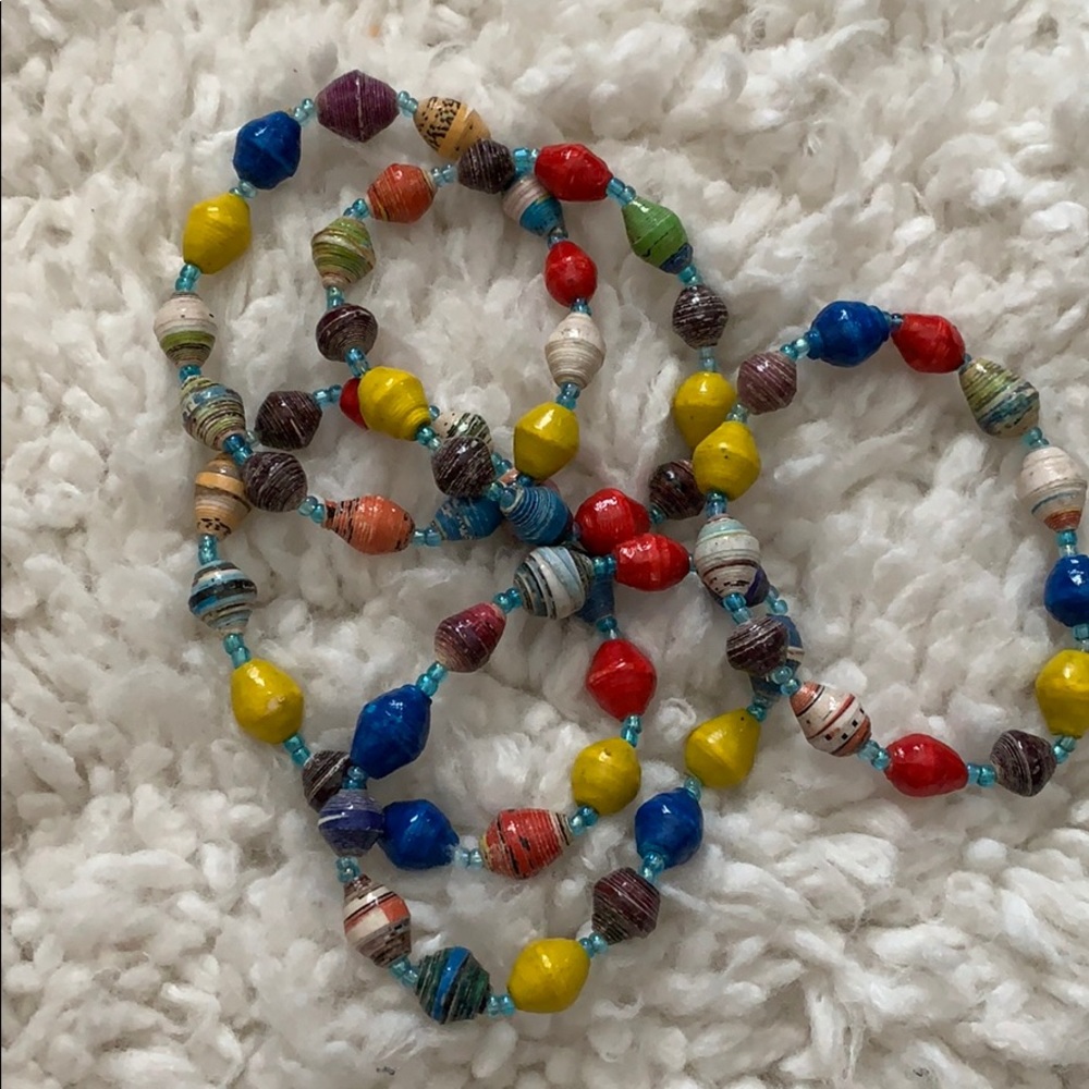 African Paper Bead Bracelet